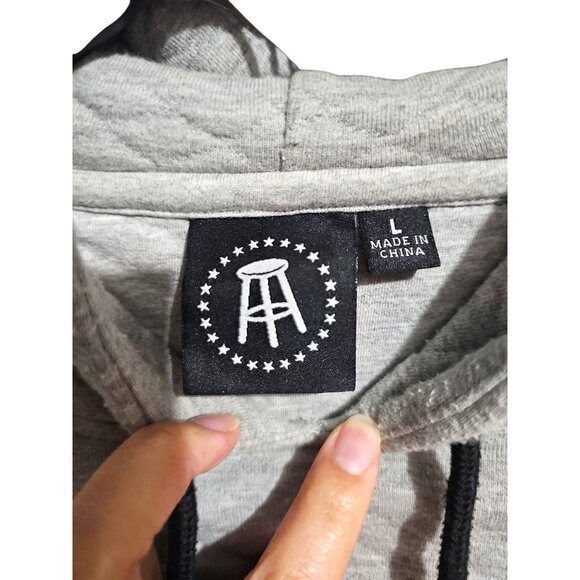 Barstool Sports Premium Quilted Men's Hoodie Elbow Patch Gray Size Large - Picture 5 of 8